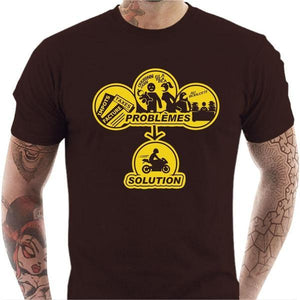 T shirt Motard homme - Solution ! - Couleur Chocolat - Taille S