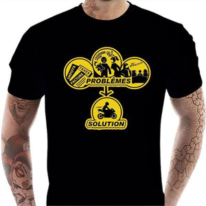 T shirt Motard homme - Solution ! - Couleur Noir - Taille S