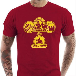 T shirt Motard homme - Solution ! - Couleur Rouge Tango - Taille S