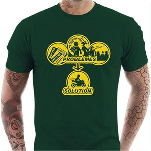 T shirt Motard homme - Solution ! - Couleur Vert Bouteille - Taille S