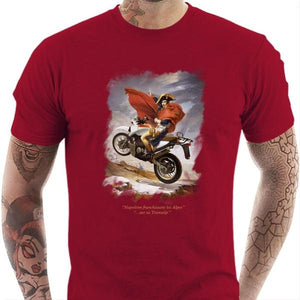T shirt Motard homme - Traversée des Alpes - Couleur Rouge Tango - Taille S