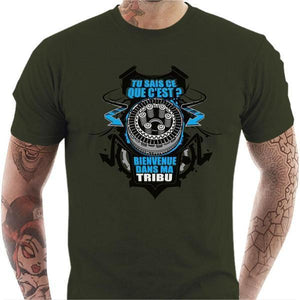 T shirt Motard homme - Tribu - Couleur Army - Taille S