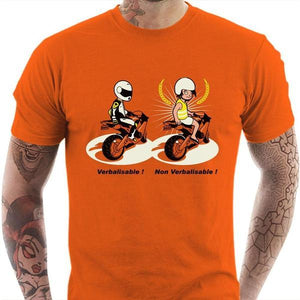 T shirt Motard homme - Verbalisable - Couleur Orange - Taille S