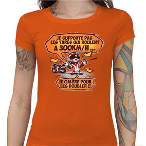 T shirt Motarde - 300 km/h - Couleur Orange - Taille S