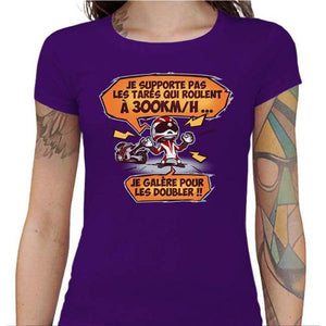 T shirt Motarde - 300 km/h - Couleur Violet - Taille S