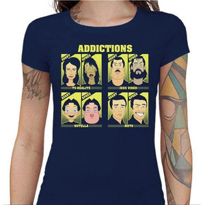 T shirt Motarde - Addictions - Couleur Bleu Nuit - Taille S