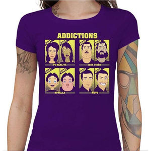 T shirt Motarde - Addictions - Couleur Violet - Taille S