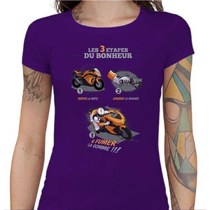 T shirt Motarde - Bonheur - Couleur Violet - Taille S
