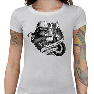 T shirt Motarde - Café Racer - Couleur Blanc - Taille S