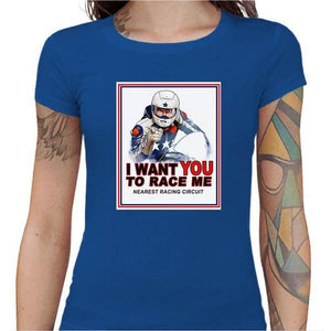 T shirt Motarde - I Want You - Couleur Bleu Royal - Taille S