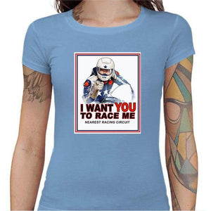 T shirt Motarde - I Want You - Couleur Ciel - Taille S