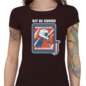 T shirt Motarde - Kit de survie du motard - Couleur Chocolat - Taille S