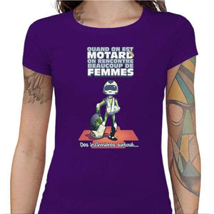 T shirt Motarde - Le Motard et les Femmes - Couleur Violet - Taille S