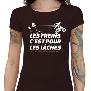 T shirt Motarde - Les Freins - Couleur Chocolat - Taille S