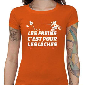 T shirt Motarde - Les Freins - Couleur Orange - Taille S