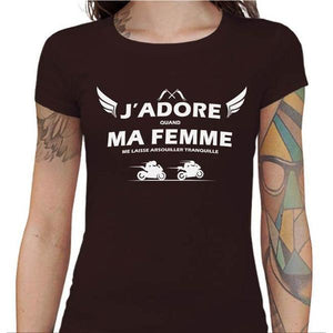 T shirt Motarde - Ma femme - Couleur Chocolat - Taille S