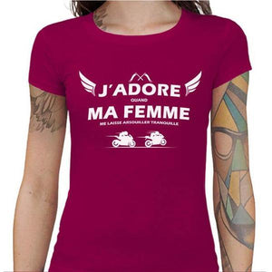 T shirt Motarde - Ma femme - Couleur Fuchsia - Taille S