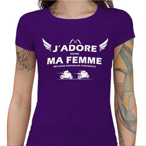T shirt Motarde - Ma femme - Couleur Violet - Taille S