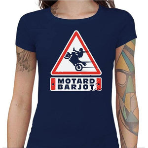 T shirt Motarde - Motard Barjo - Couleur Bleu Nuit - Taille S