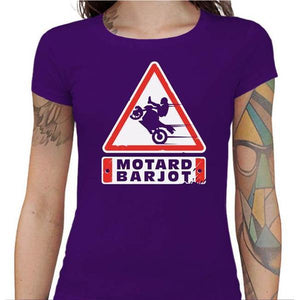 T shirt Motarde - Motard Barjo - Couleur Violet - Taille S