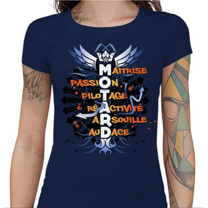 T shirt Motarde - Motard - Couleur Bleu Nuit - Taille S