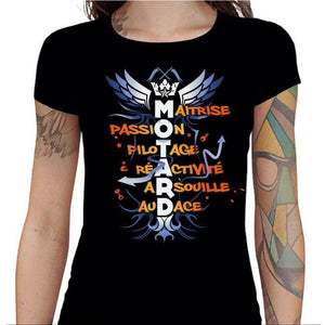 T shirt Motarde - Motard - Couleur Noir - Taille S