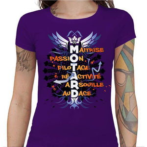 T shirt Motarde - Motard - Couleur Violet - Taille S