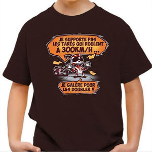 T shirt Moto Enfant - 300 km/h - Couleur Chocolat - Taille 4 ans