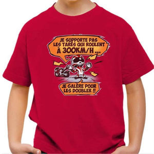 T shirt Moto Enfant - 300 km/h - Couleur Rouge Vif - Taille 4 ans