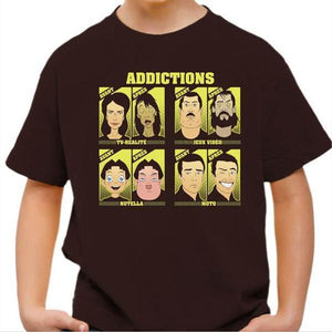 T shirt Moto Enfant - Addictions - Couleur Chocolat - Taille 4 ans