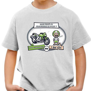 T shirt Moto Enfant - Ane bâté - Couleur Blanc - Taille 4 ans