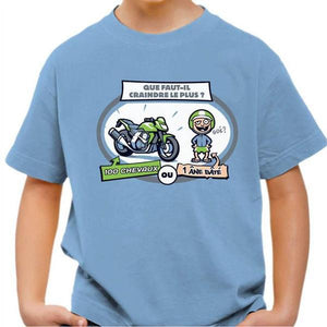 T shirt Moto Enfant - Ane bâté - Couleur Ciel - Taille 4 ans