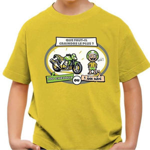 T shirt Moto Enfant - Ane bâté - Couleur Jaune - Taille 4 ans