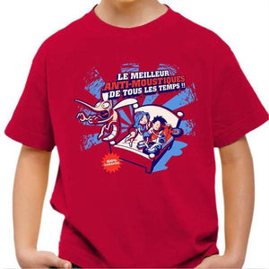 T shirt Moto Enfant - Anti-moustiques - Couleur Rouge Vif - Taille 4 ans