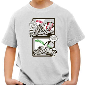 T shirt Moto Enfant - Bande de peur - Couleur Blanc - Taille 4 ans
