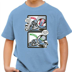 T shirt Moto Enfant - Bande de peur - Couleur Ciel - Taille 4 ans