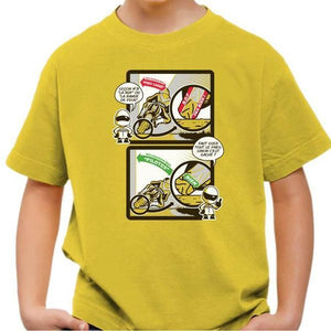 T shirt Moto Enfant - Bande de peur - Couleur Jaune - Taille 4 ans
