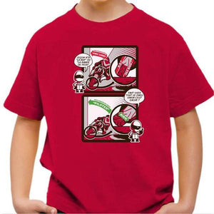 T shirt Moto Enfant - Bande de peur - Couleur Rouge Vif - Taille 4 ans