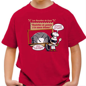 T shirt Moto Enfant - Boulettes de gomme - Couleur Rouge Vif - Taille 4 ans