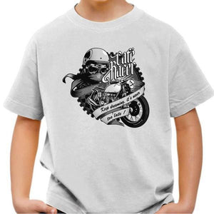 T shirt Moto Enfant - Café Racer - Couleur Blanc - Taille 4 ans