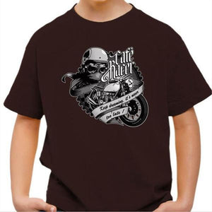 T shirt Moto Enfant - Café Racer - Couleur Chocolat - Taille 4 ans