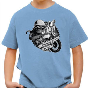 T shirt Moto Enfant - Café Racer - Couleur Ciel - Taille 4 ans