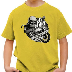 T shirt Moto Enfant - Café Racer - Couleur Jaune - Taille 4 ans