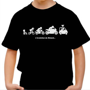 T shirt Moto Enfant - Evolution du Motard - Couleur Noir - Taille 4 ans