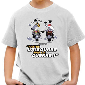 T shirt Moto Enfant - Faites la bourre - Couleur Blanc - Taille 4 ans