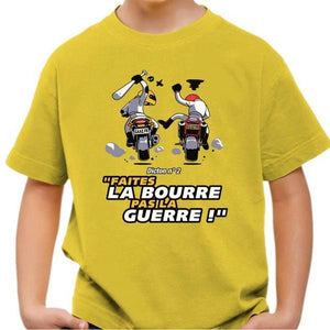 T shirt Moto Enfant - Faites la bourre - Couleur Jaune - Taille 4 ans