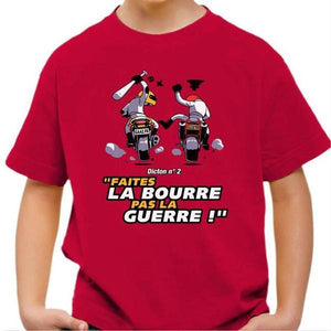 T shirt Moto Enfant - Faites la bourre - Couleur Rouge Vif - Taille 4 ans