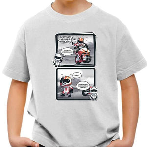 T shirt Moto Enfant - Guidonnage - Couleur Blanc - Taille 4 ans