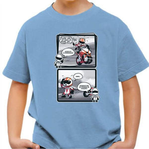 T shirt Moto Enfant - Guidonnage - Couleur Ciel - Taille 4 ans