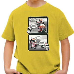 T shirt Moto Enfant - Guidonnage - Couleur Jaune - Taille 4 ans